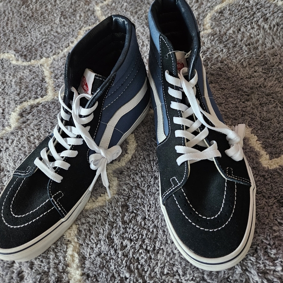 Vans High-Top Sneakers in Black and Blue - Picture 3 of 4
